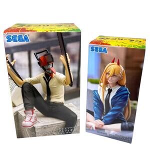SEGA Chainsaw Man Chokonose Premium Figure and PM Perching Figure Bundle